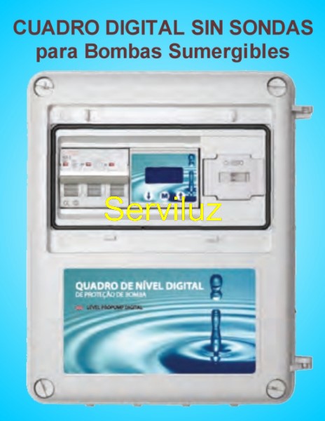 Cuadro Nivel Digital Bombas Sumergibles sin Sondas Monofasico 0.33 a 3 HP